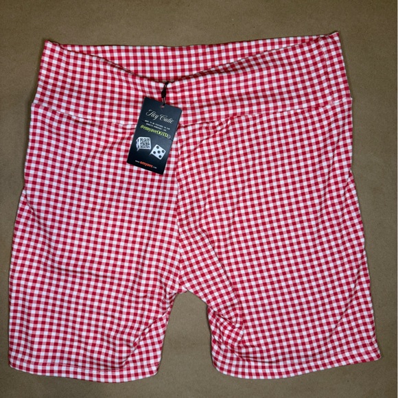 Burnt Toast Pants - Burnt Toast Red Gingham Biker Shorts | Formerly Emy Ave